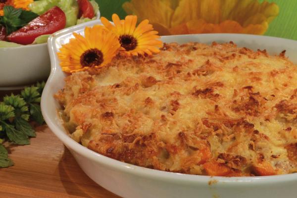 Kartoffelgratin mit Vegusto  Dieses köstliche Kartoffelgratin passt als Beilage oder als Hauptgericht.